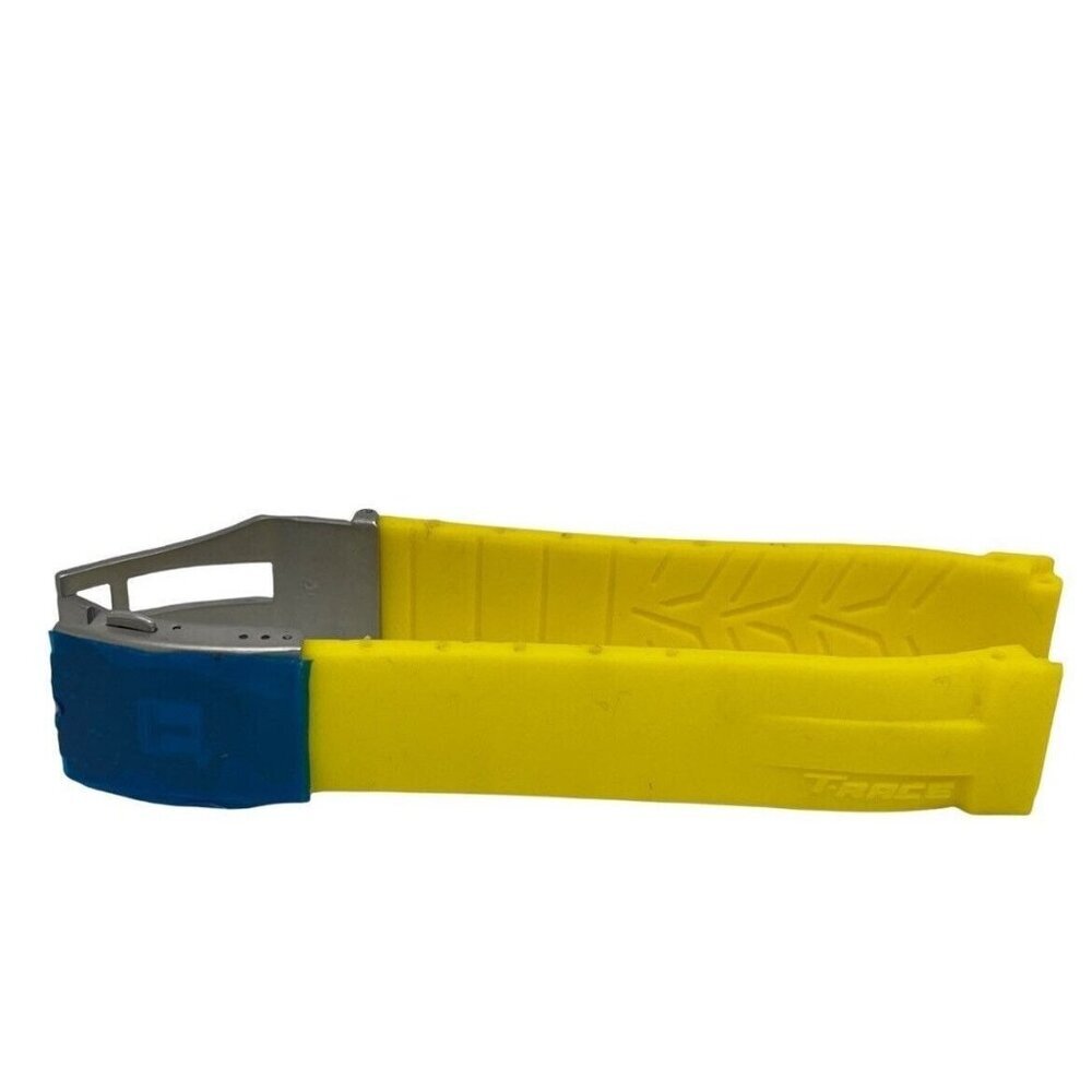Mens Watch Band For Tissot TRace Replacement Yellow Rubber Strap 21mm